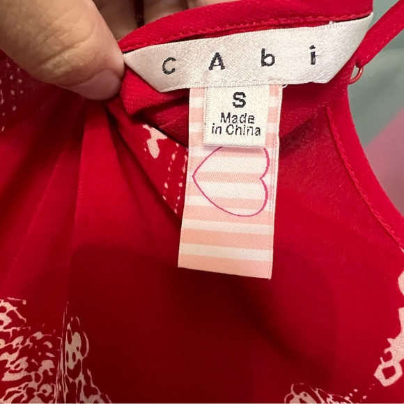 Cabi Heart of Township Red and White Sleeveless Top Summer Casual Cami - Picture 6 of 8